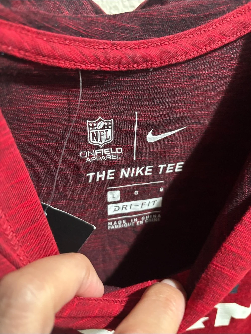 Nike Red Houston Texans Lightweight Hooded Long Sleeve L NWT